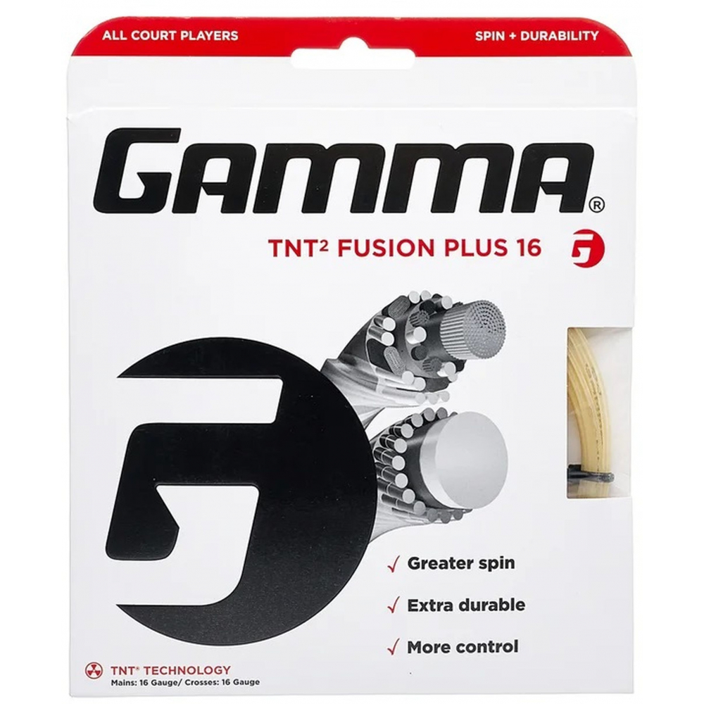GTFP600 Gamma TNT2 Fusion Plus 16 Tennis String (Set)