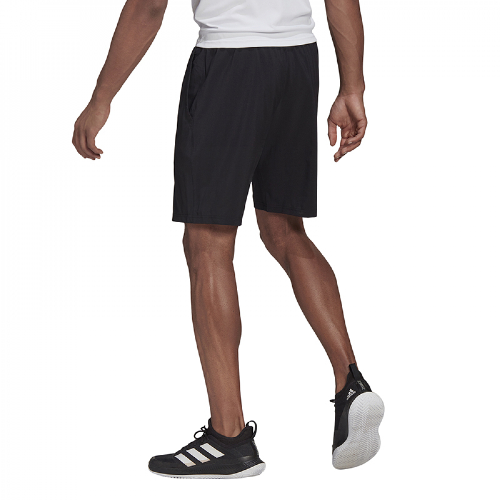 GL5409 Adidas Men's Club Stretch Woven Tennis Shorts 7 inch (Black) - Left