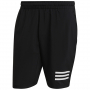GL5411 Adidas Men’s Club 9 Inch 3 Stripe Tennis Shorts Black with White Stripes - Front