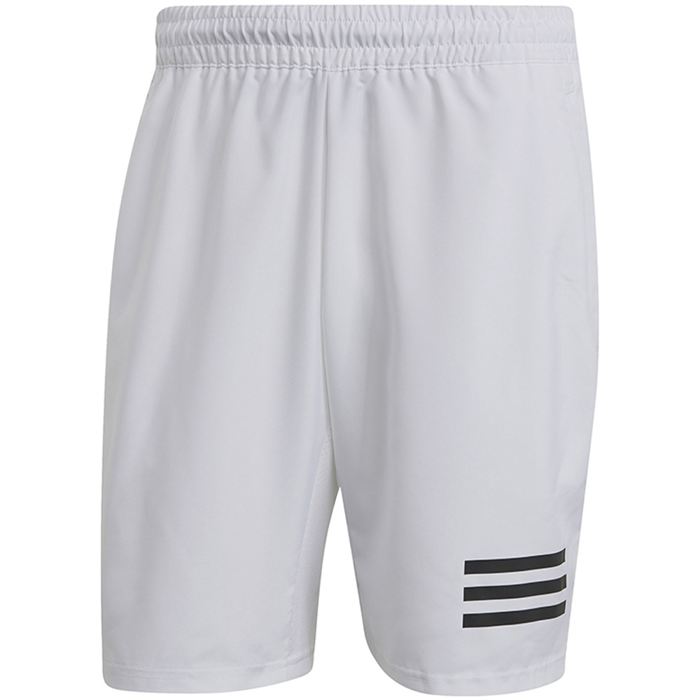 GL5412 Adidas Men's Club 9 Inch 3 Stripe Shorts (White/Black) - Front