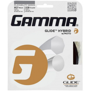 GMGH10 Gamma Glide Hybrid with Moto 17/16g Tennis String (Set)