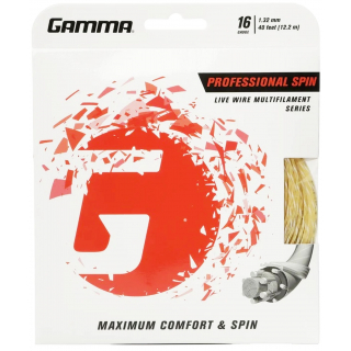 GPS00 Gamma Live Wire Professional Spin 16 Tennis String (Set)