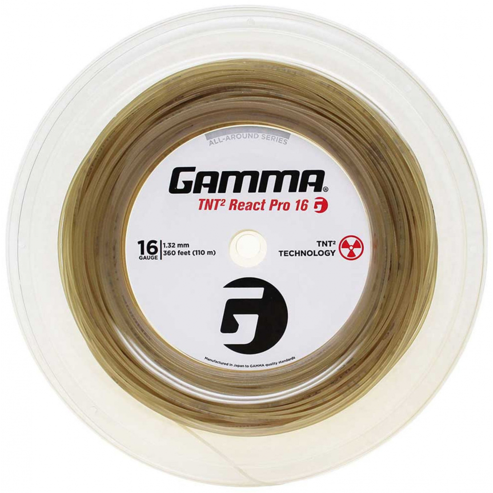GTRPR-16 Gamma TNT2 React Pro 16g Tennis String (Reel)