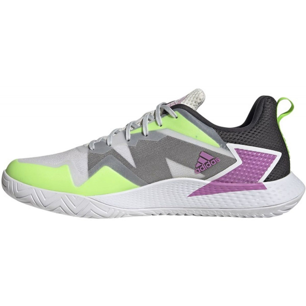 GV9519 Adidas Men's Defiant Speed Tennis Shoes (Crystal White/Silver Metallic/Carbon)