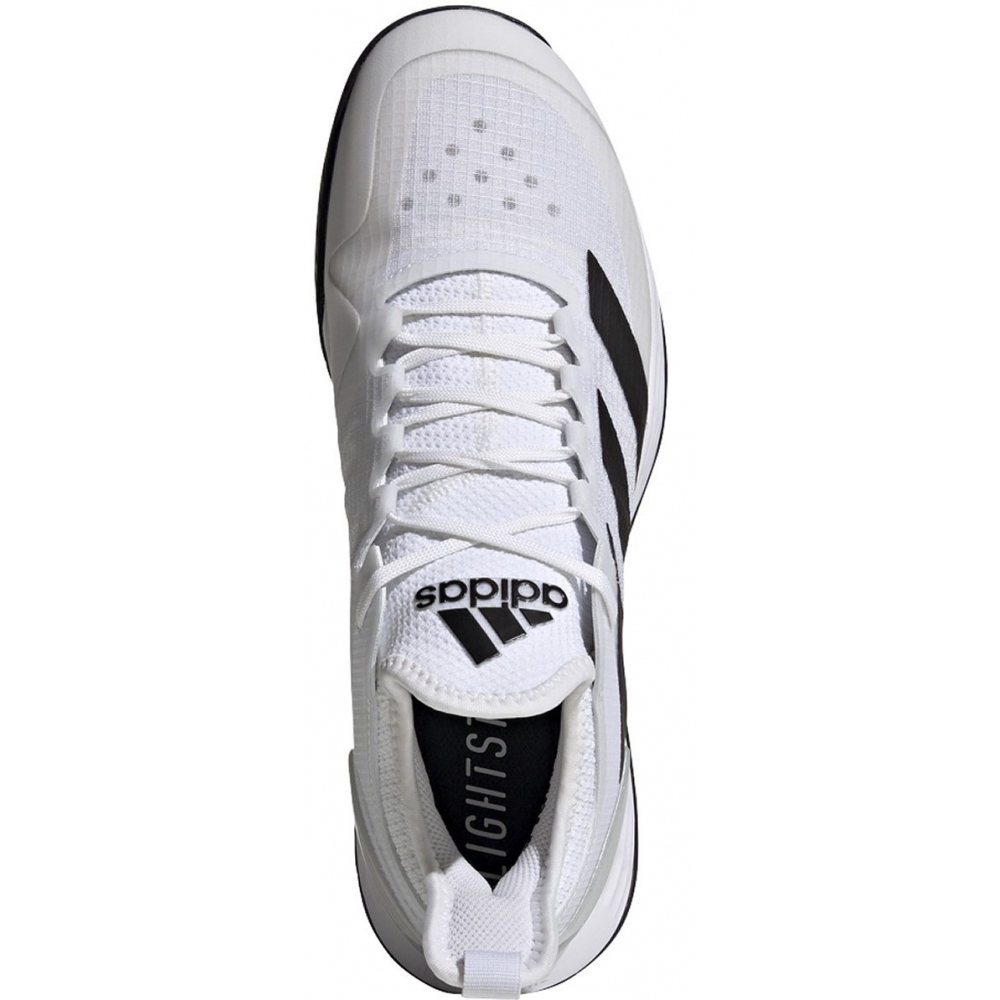  GW2512 Adidas Men's Adizero Ubersonic 4 Tennis Shoes (White/Core Black/Silver Metallic)