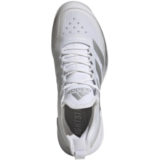 GW2513 Adidas Women's Adizero Ubersonic 4 Tennis Shoes (White/Silver Metallic./Grey) - Top