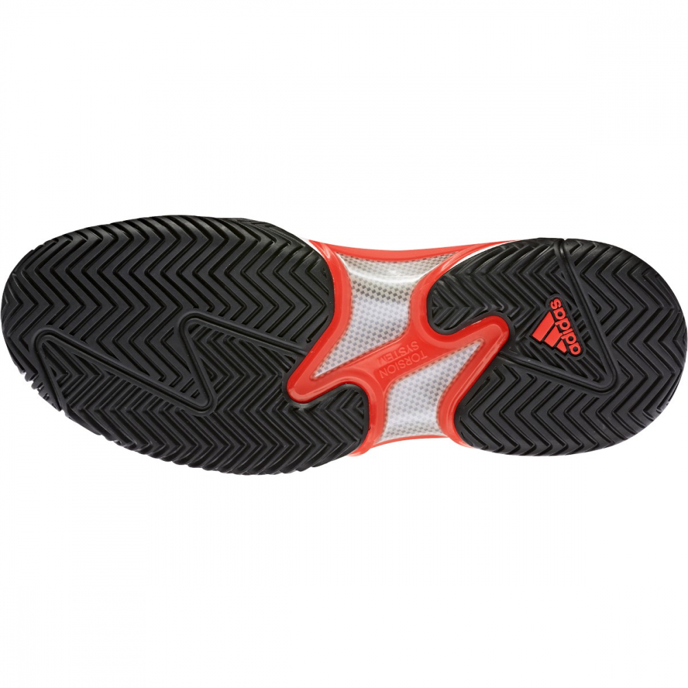 GW2964 Adidas Men's Barricade Tennis Shoes (White/Core Black/Solar Red) - Sole