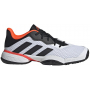 GW2996 Adidas Junior Barricade Tennis Shoes (White/Core Black/Solar Red)
