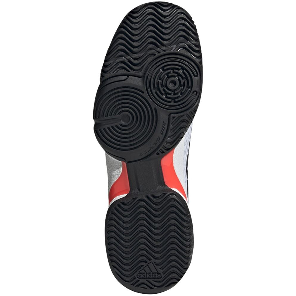 GW2996 Adidas Junior Barricade Tennis Shoes (White/Core Black/Solar Red)