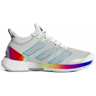 Adidas Women’s Adizero Ubersonic 4 Tennis Shoes (White/Silver Metallic/Bright Cyan) -