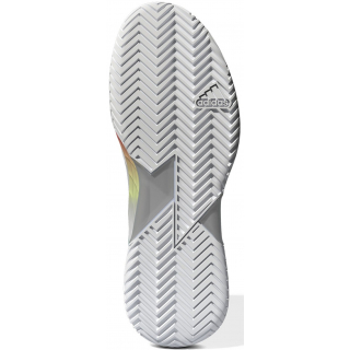 GW3818 Adidas Women's Adizero Ubersonic 4 Tennis Shoes (White/Silver Metallic/Bright Cyan)