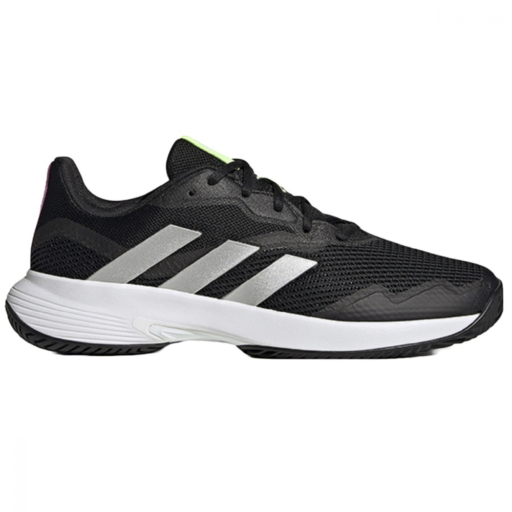 GW4225 Adidas Men's CourtJam Tennis Shoes (Core Black/Silver Metal/White)- Right