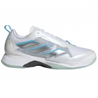 Adidas Women’s Avacourt Tennis Shoes (White/Silver Metallic/Bright Cyan) -