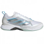 GW6265 Adidas Women's Avacourt Tennis Shoes (White/Silver Metallic/Bright Cyan) - Right