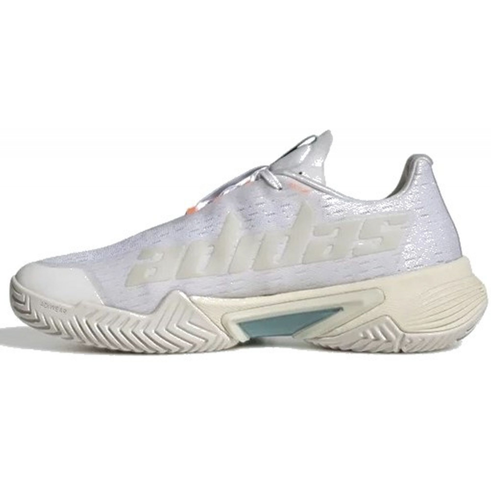 GX6417 Adidas Women's Barricade Tennis Shoes (Cloud White/Cloud White/Orbit Grey) - Left