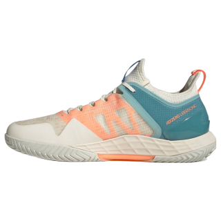 GX9623 Adidas Men's Adizero Ubersonic 4 Tennis Shoes (Off White/Cloud White/Beam Orange) - Left