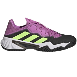 GY1447  Adidas Men's Barricade Tennis Shoes (Carbon/Signal Green/Pulse Lilac) - Right