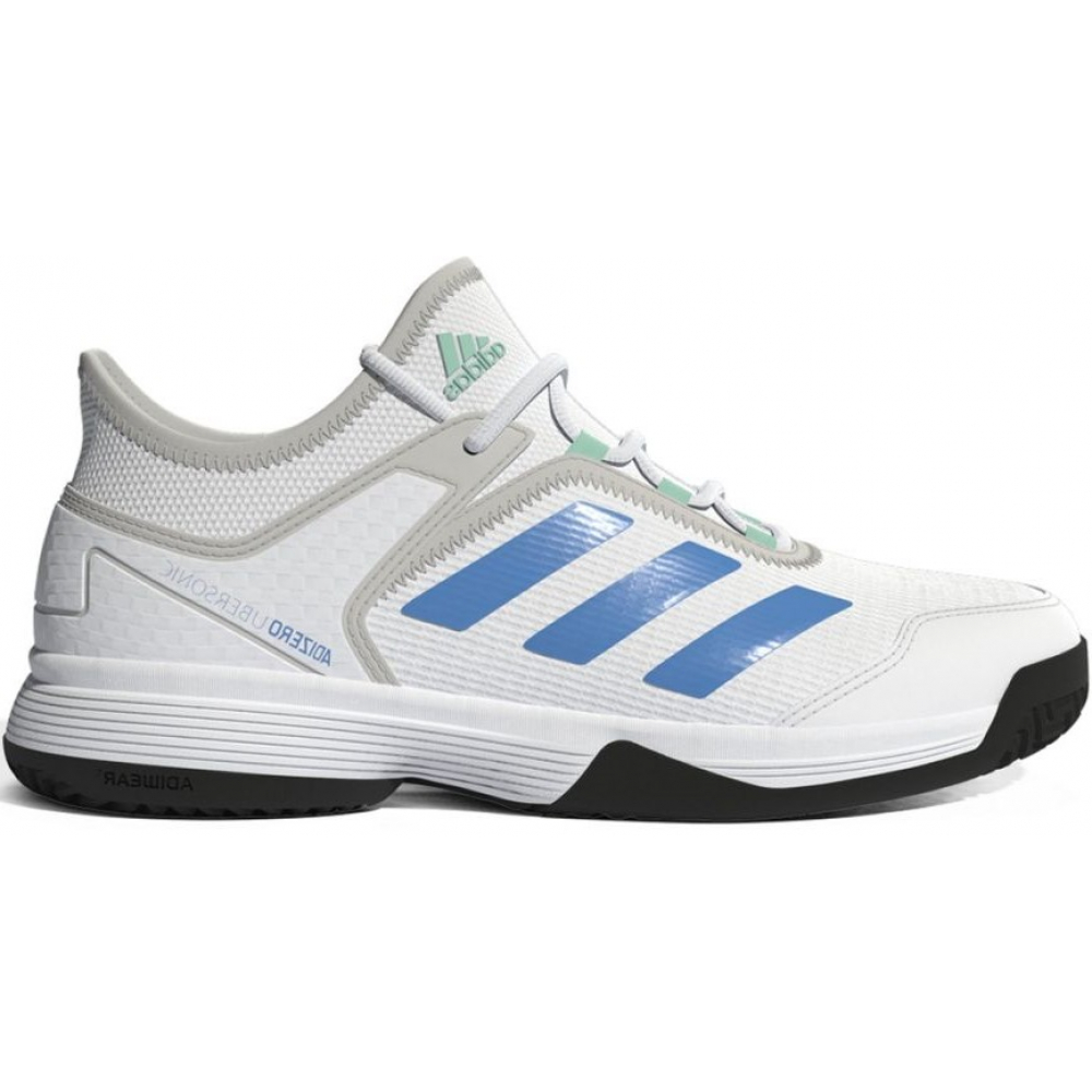 GY4020 Adidas Junior Ubersonic 4 Tennis Shoes (White/Pulse Blue/Core Black)