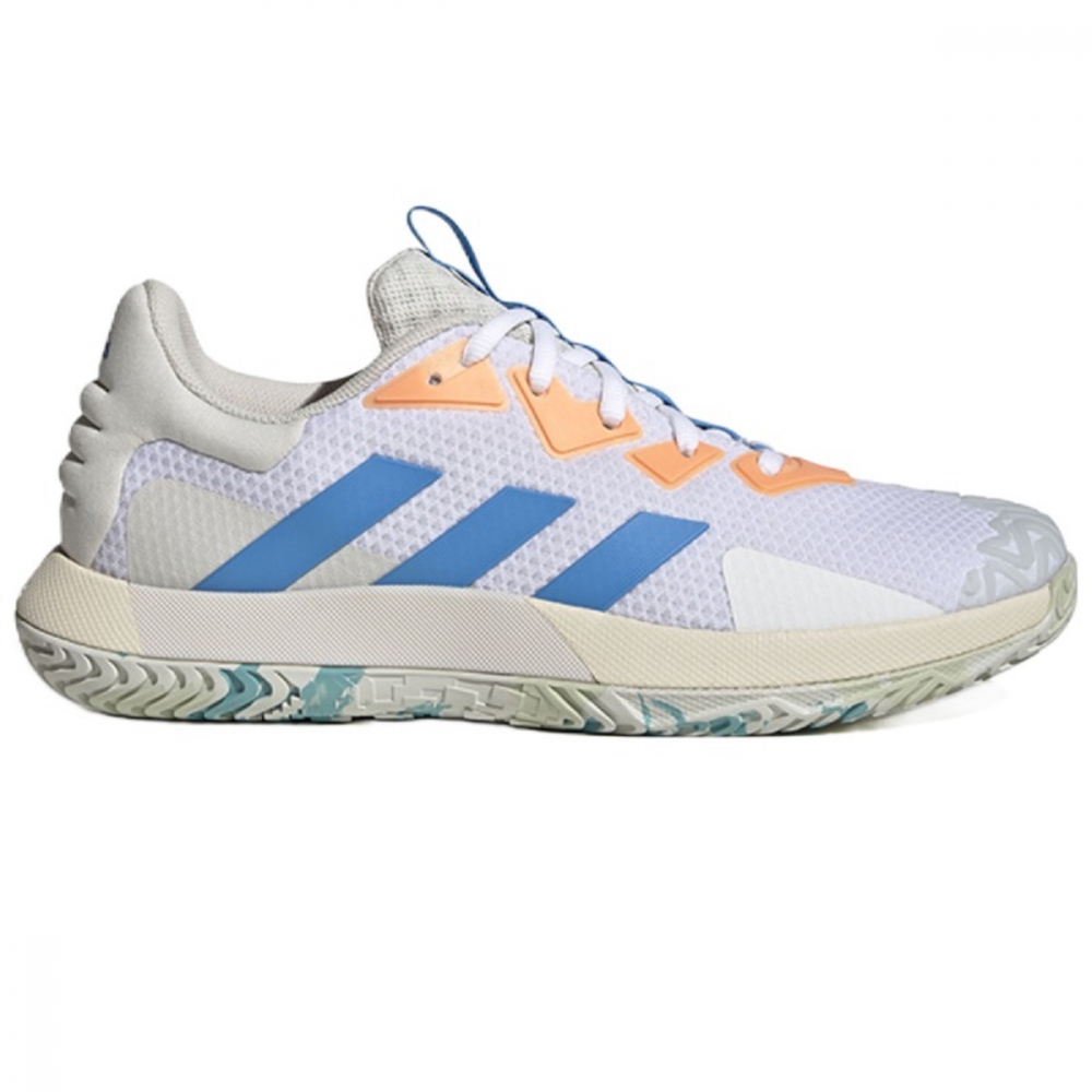 GY4691 Adidas Men's Solematch Control Tennis Shoes (White/Pulse Blue/Orbit Grey) - Right