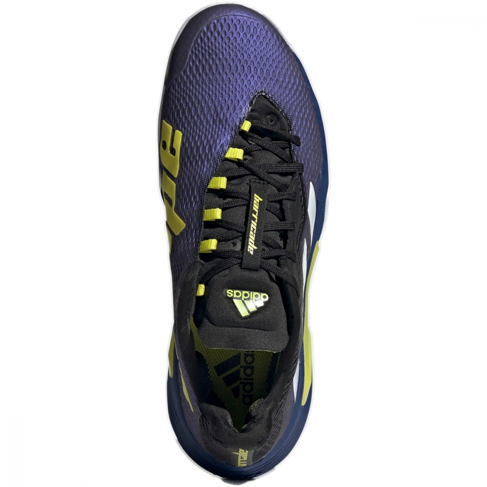 GZ8482 Adidas Men's Barricade M Tennis Shoes (Black Blue Met./Cloud White/Acid Yellow)