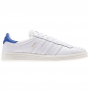H01814 Adidas Men's Originals Earlham Tsitsipas Tennis Shoe (White/Blue/Core Black)