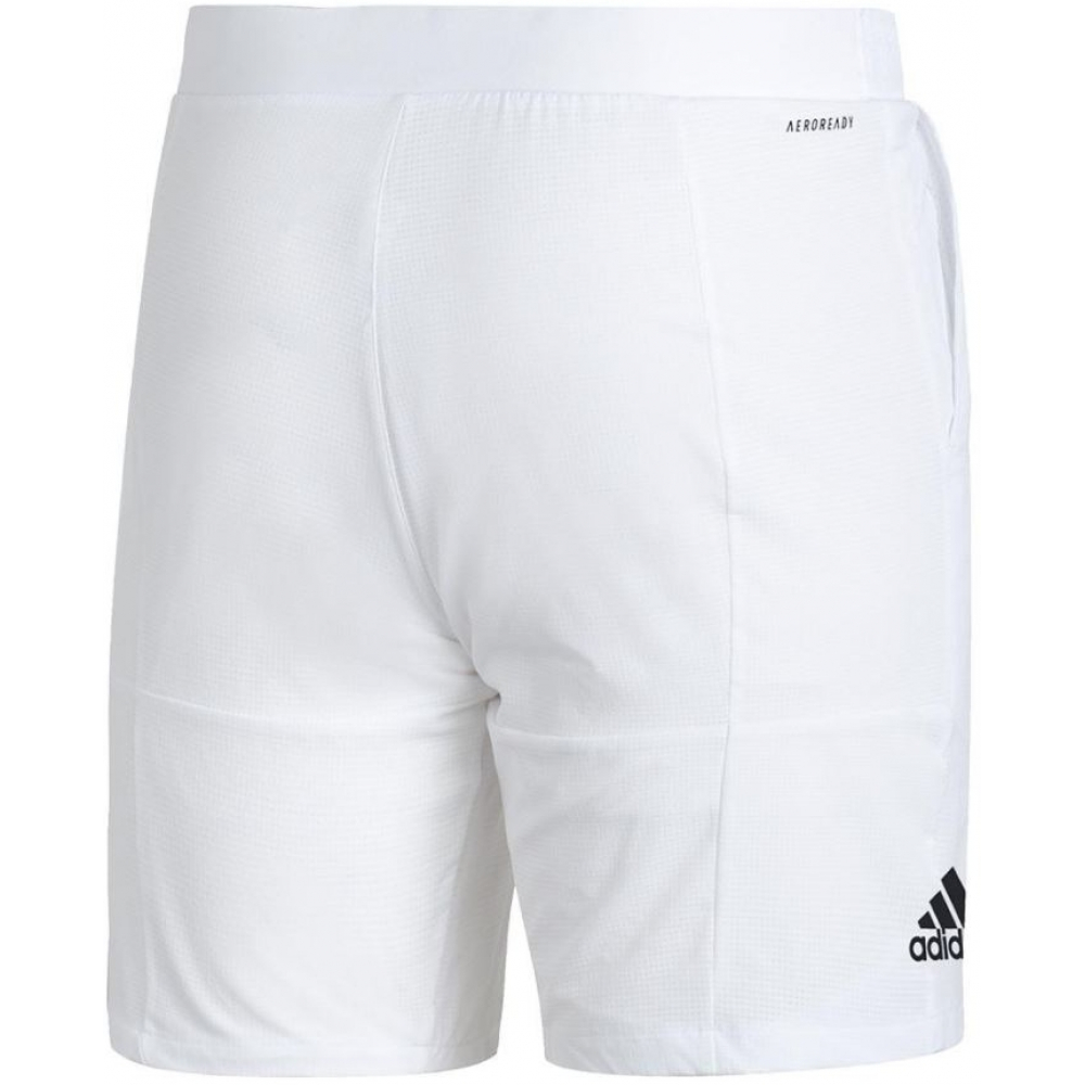 H06793 adidas Men's Ergo 7 inch Tennis Shorts (White/Black)