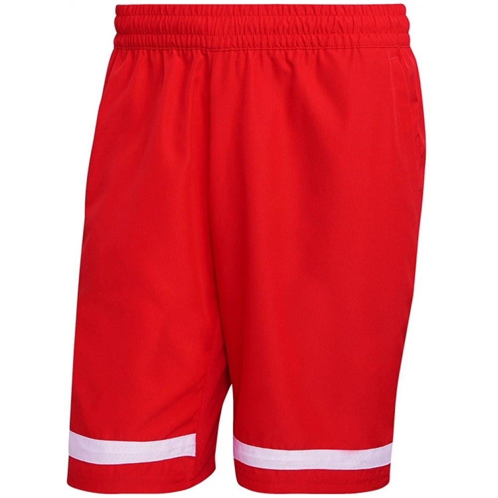 H34694 adidas Men's Club 9 inch Tennis Shorts (Vivid Red/White)