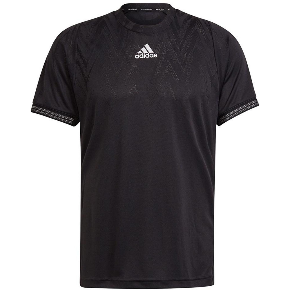 H50265 Adidas Men's Freelift Primeblue Short Sleeve Tennis Tee (Black)
