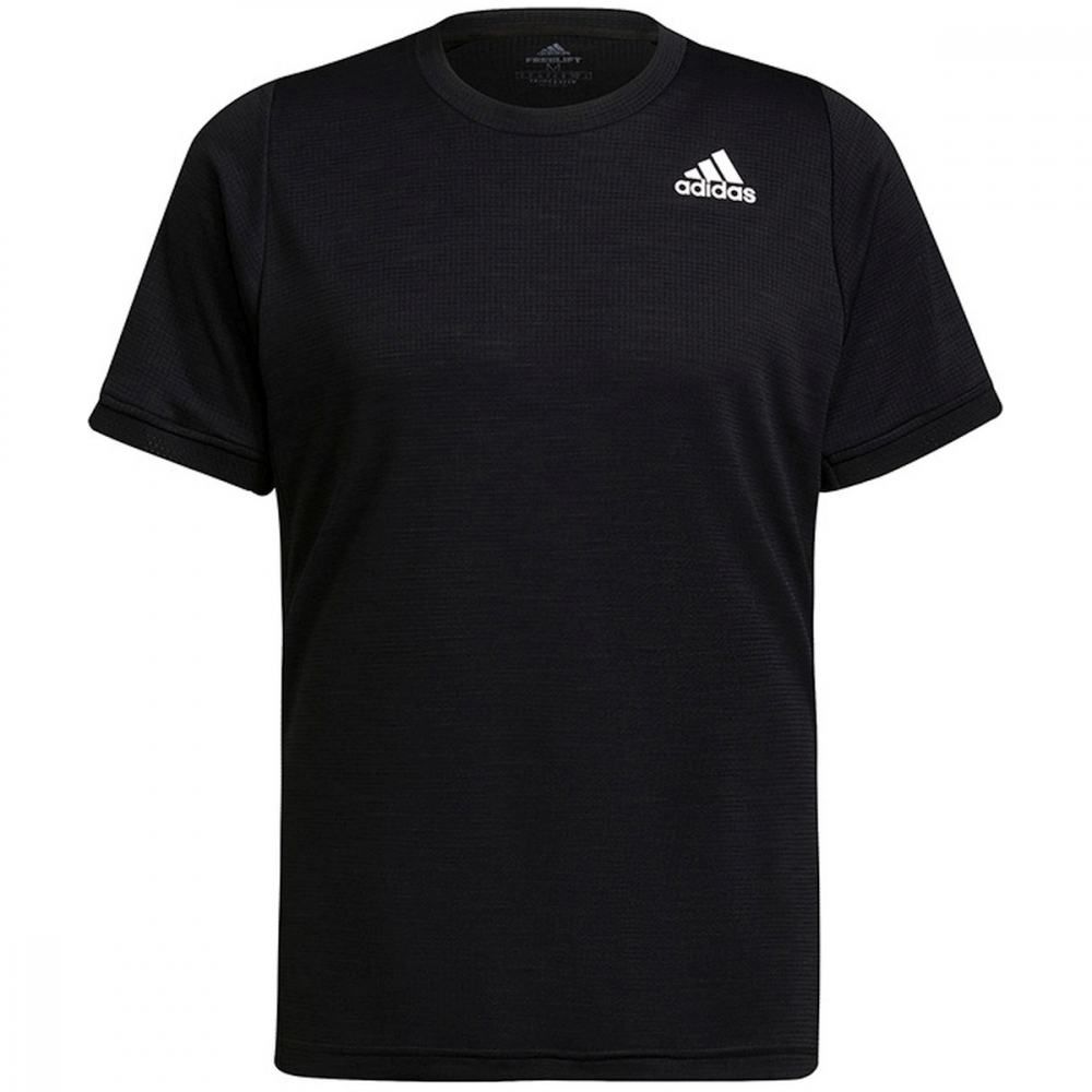 H50280 adidas Men's Freelift Short Sleeve Tennis Tee (Black/White)