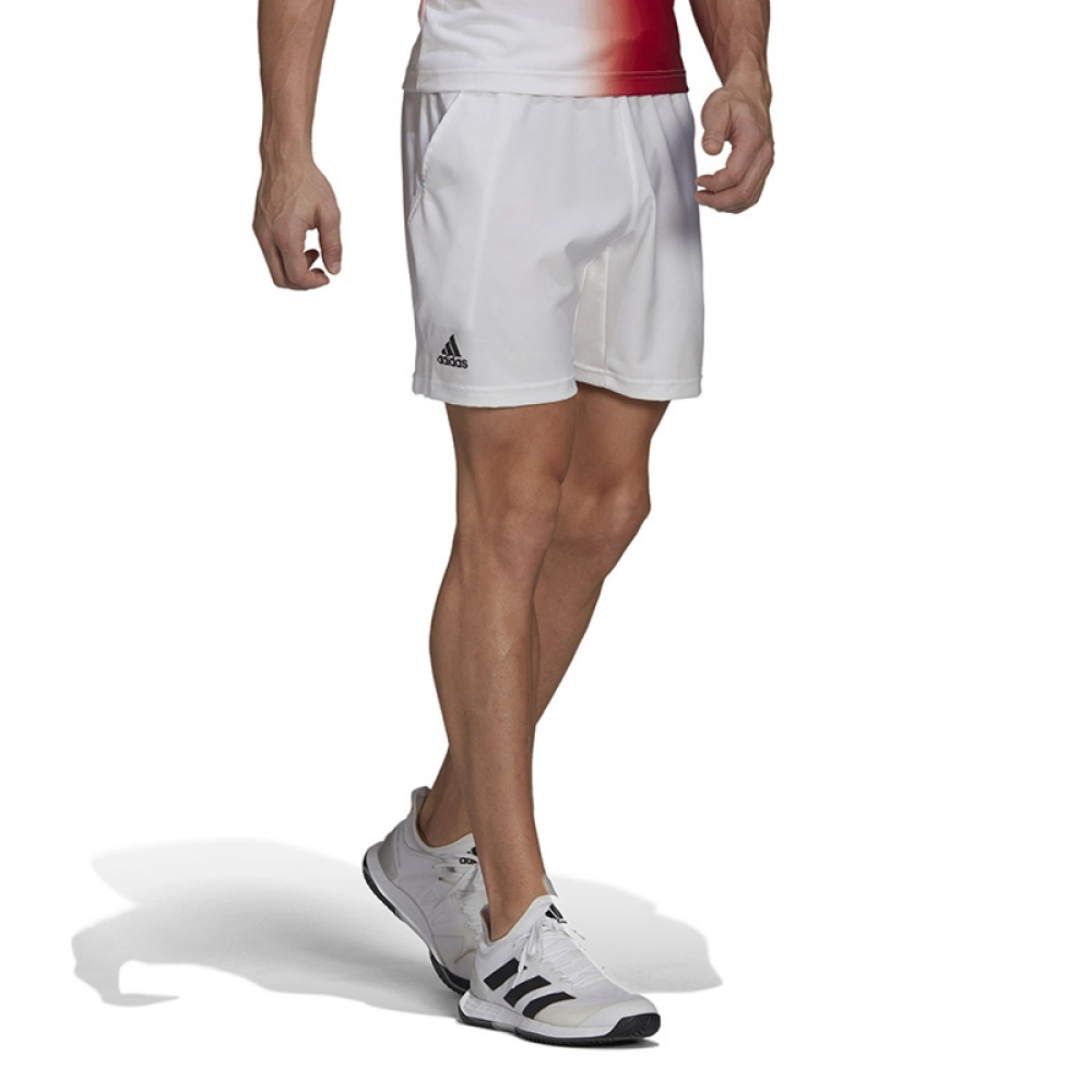 H67147 Adidas Men's Melbourne Ergo Tennis Shorts 7 Inch (White)
