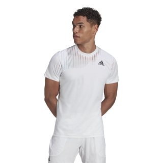 HA3344 Adidas Men's Melbourne Freelift Short Sleeve Tennis Tee (White)
