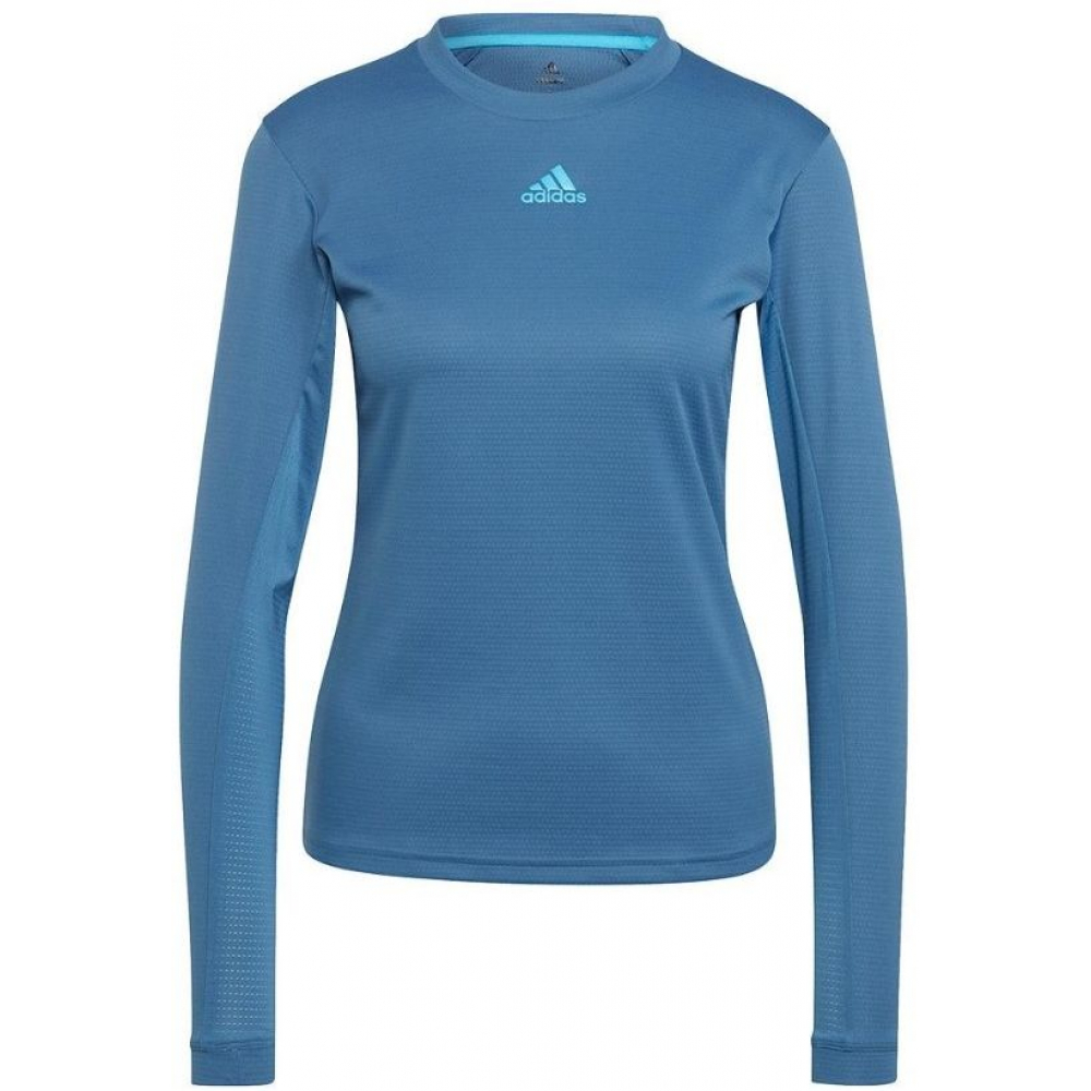HA4065 Adidas Women's FreeLift Long Sleeve Tennis Tee (Blue)