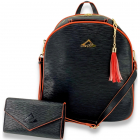NiceAces Women’s HANA 2-Racquet Handmade Vegan Leather Tennis Backpack (Black) -