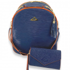 NiceAces Women’s HANA 2-Racquet Handmade Vegan Leather Tennis Backpack (Blue) -