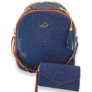 HABPBLU NiceAces Women's HANA 2-Racquet Handmade Vegan Tennis Backpack (Blue)