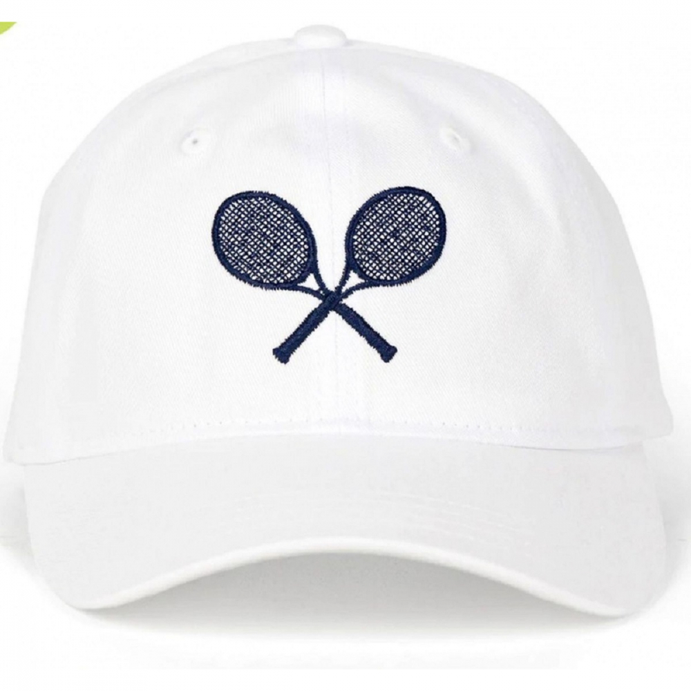 HAT208 Ame & Lulu Heads Up Tennis Hat (Crossed Racquets White)