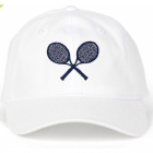 Ame & Lulu Heads Up Tennis Hat (Crossed Racquets White) -