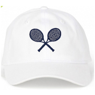 HAT208 Ame & Lulu Heads Up Tennis Hat (Crossed Racquets White)
