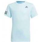Adidas Boys Club 3 Stripe Tennis Tee (Light Blue) -
