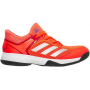 HP9698 Adidas Juniors Ubersonic 4 Tennis Shoes (Solar Red/Silver Metallic/Blue Fusion)