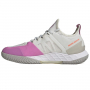 HR2034 Adidas Women's Adizero Ubersonic 4 Tennis Shoes (Crystal White/Impact Orange/Semi Pulse Lilac) - Left