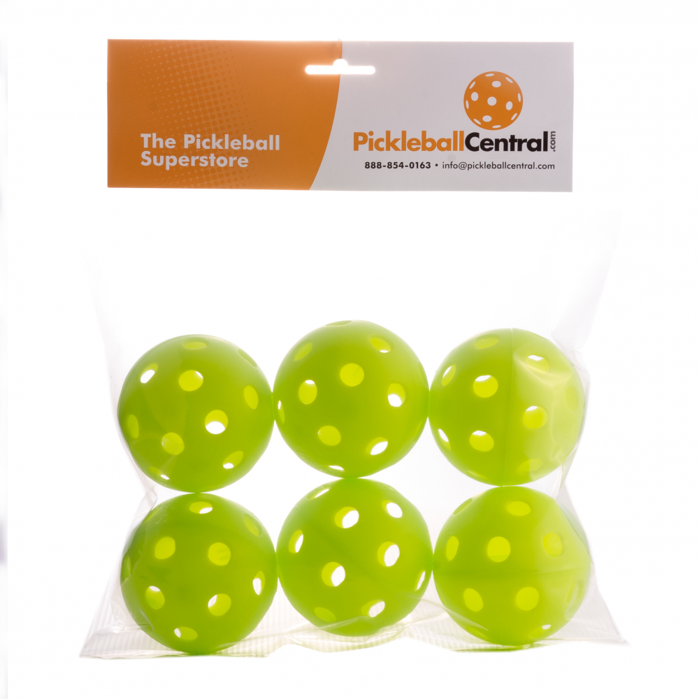 Jugs Green Indoor Pickleball Balls (6 Pack)