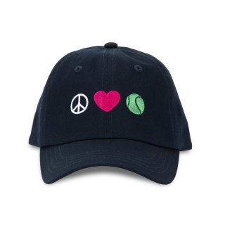 Ame & Lulu Tennis Camper Kids Hat (Peace Love Tennis) front