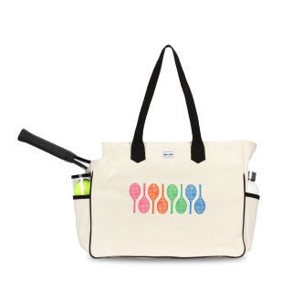 Ame & Lulu Love All Court Tennis Bag (Rainbow Racquets) front