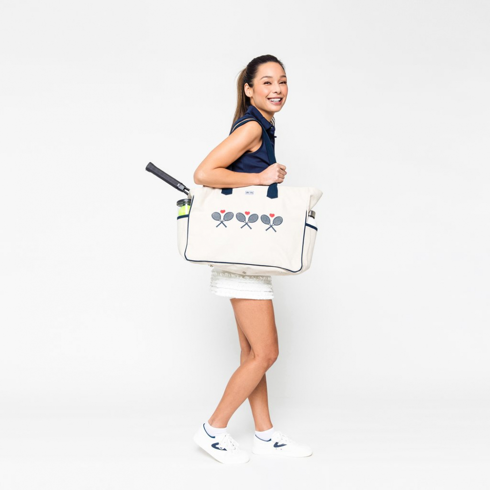 LACB208 Ame & Lulu Love All Tennis Court Bag (Crossed Racquets)