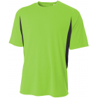 A4 Men’s Performance Color Block Crew Shirt (Lime) -