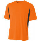 A4 Men’s Performance Color Block Crew Shirt (Safety Orange) -