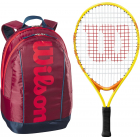 Wilson US Open Junior Tennis Racquet + Backpack (Red/Infrared) -