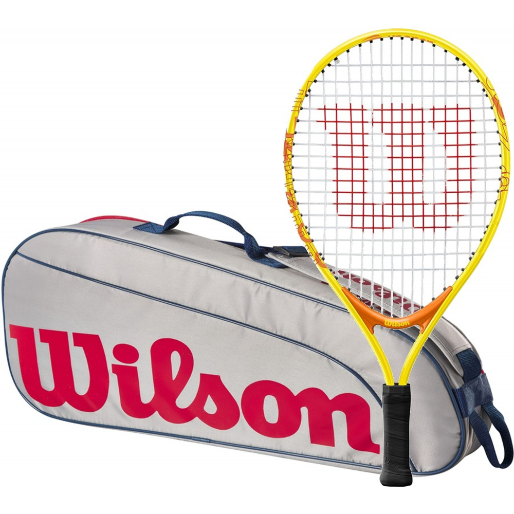 OpenJr-WR8023901001U Wilson US Open Junior Tennis Racquet + 3pk Bag (Grey/Red)