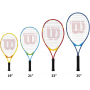 OpenJr-WR8023902001U-Ball Wilson US Open Junior Tennis Racquet + 3pk Bag + 3 Tennis Balls (Blue/Orange)